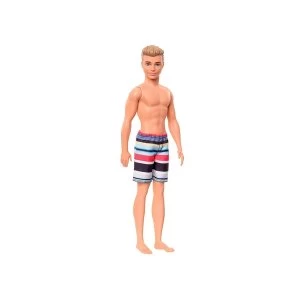 image of Barbie Ken Beach Blonde Doll with Swim Pants