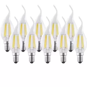 image of Harper Living 4.5 Watts E14 LED Bulb Clear Flame Tip Warm White Dimmable, Pack of 10