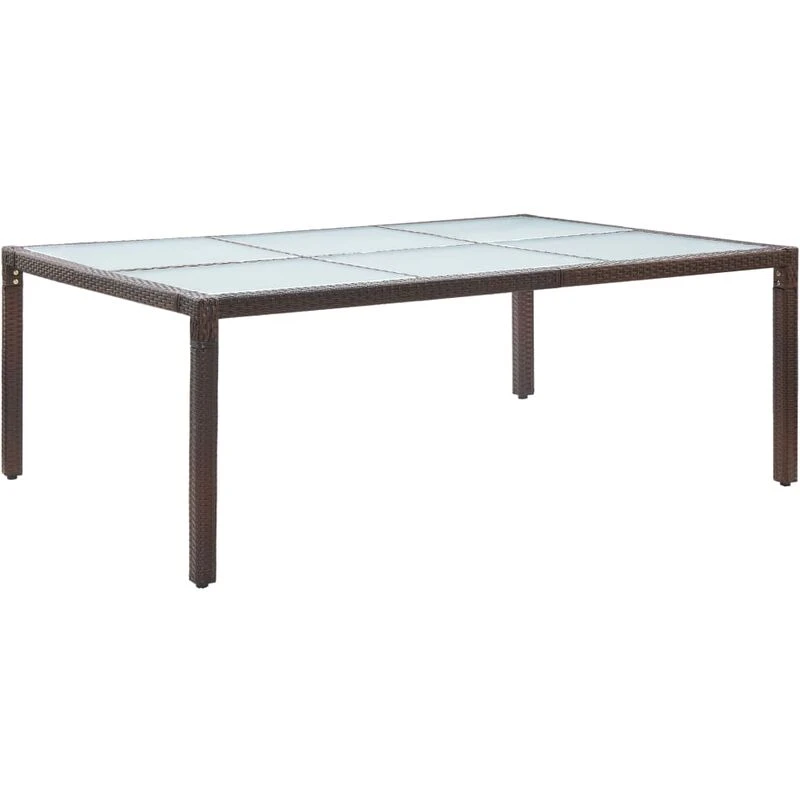 Image of VIDAXL Outdoor Dining Table Brown 200x150x74cm Poly Rattan Vidaxl 8719883867786