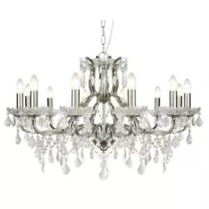 image of Searchlight Lighting - Searchlight Paris - 12 Light Chandelier Satin Silver Finish, E14