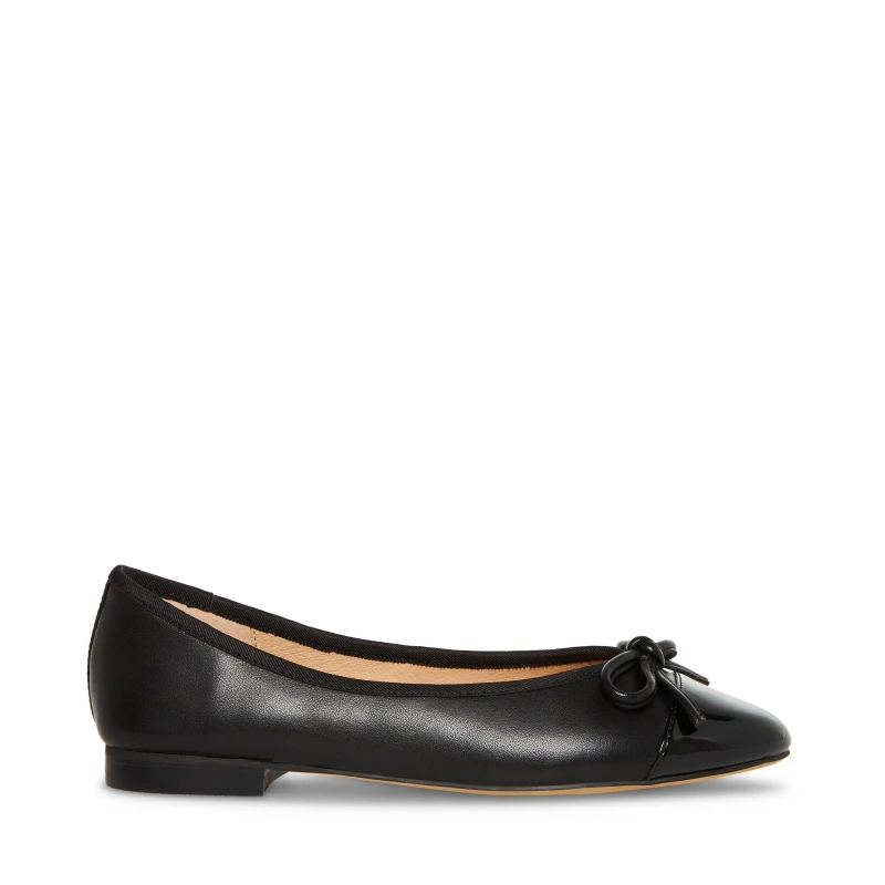 Image of Steve Madden Ellison Bow Ballet Flats Black Leather female 4 (37)