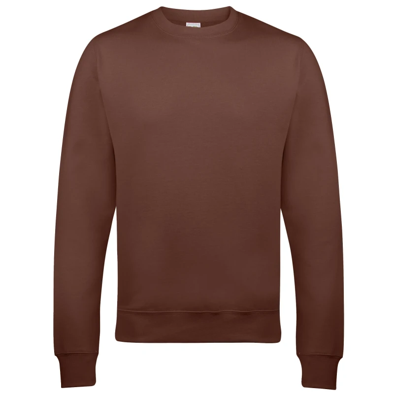 Image of AWDis AWDis Just Hoods Crew Neck Plain Sweatshirt (280 GSM) in Chocolate Size: X-Small Chocolate XS Unisex 5063238614475