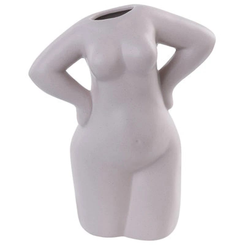 Image of Beliani Flower Vase Kilkis Ceramic 24cm Beige