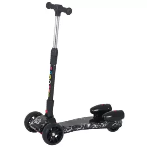 image of Reiten Kids 3-Wheel Kick Scooter with Lights, Music & Water Spray - Black