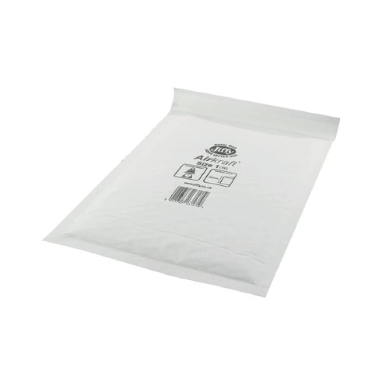 Image of Jiffy AirKraft Bubble Lined Mailer Size 1 White (100 Pack) MAKC88004
