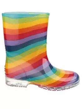 image of Cotswold PVC Jnr Wellington Female Rainbow UK Size 8