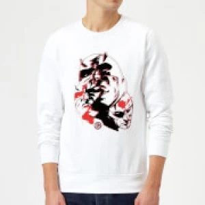 Image of Marvel Knights Daredevil Layered Faces Sweatshirt - White - L