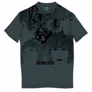 image of The Beatles Revolver Mens Charcoal Grey T Shirt X Large