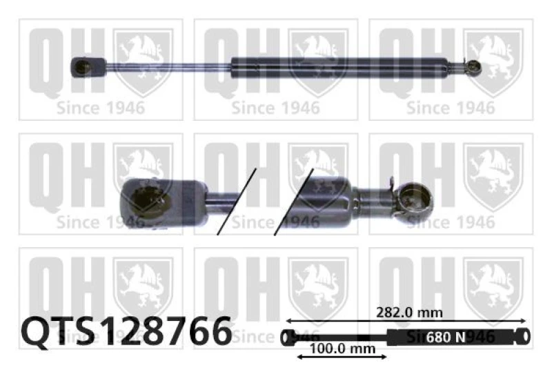 Image of QUINTON HAZELL Tailgate strut QUINTON HAZELL QTS128766