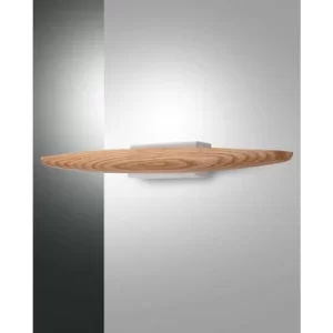 Image of Fabas Luce Ribot Integrated LED Wall Light Oak Glass