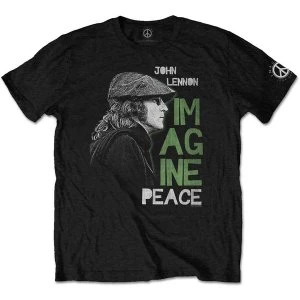 Image of John Lennon - Imagine Peace Mens Large T-Shirt - Black