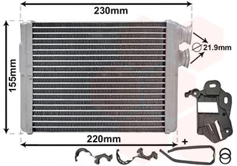 Image of VAN WEZEL Heater matrix VAN WEZEL 40016700