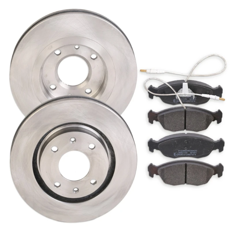 Image of RIDEX 3405B0275 Brake disc and pads set Front Axle, Brake Disc Type: Vented, incl. wear warning contact Brake Set,disc brakes (3405)
