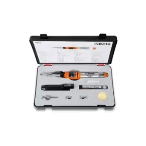 Image of Beta Tools 1827/K Gas Soldering Iron with 7 Accessories In Case 018270100