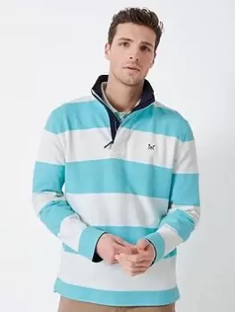 Image of Crew Clothing Lightweight Padstow 1/4 Zip Sweatshirt - Bright Blue, Bright Blue, Size L, Men