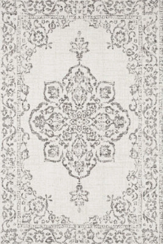 Image of The Rugs Indoor Outdoor Rug Tilos Vintage Oriental Polypropylene Durable In Grey