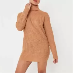 Missguided Petiteroll Neck Basic Dress - Neutral