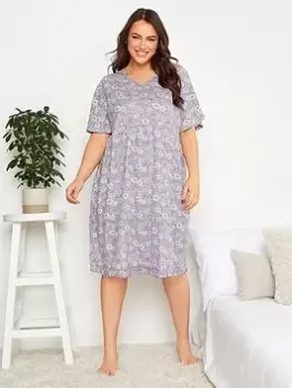 Image of Yours Ve Peplum Skirt Frill Sleeve Night, Blue, Size 18-20, Women