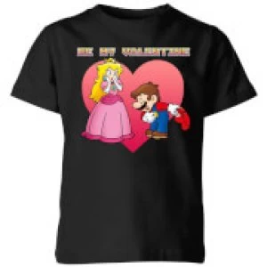 Image of Nintendo Super Mario Be My Valentine Kid's T-Shirt - Black - 11-12 Years