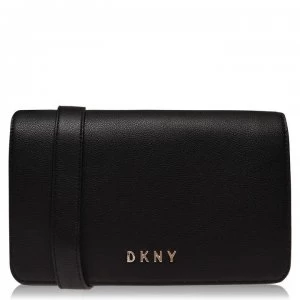 Image of DKNY Flap Over Shoulder Bag - BLK GLD BGD