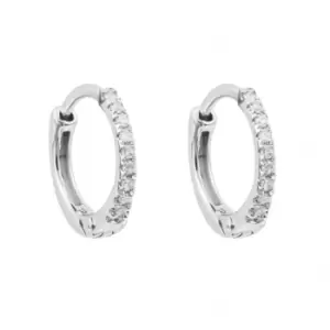 Image of White Gold Small Diamond Huggies 10mm GE2440