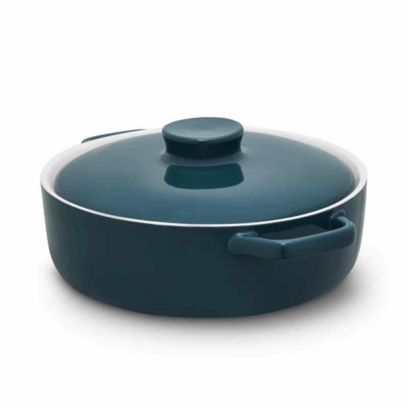 Image of BARBARY & OAK 23cm Nattura Shallow Casserole Teal ONE SIZE