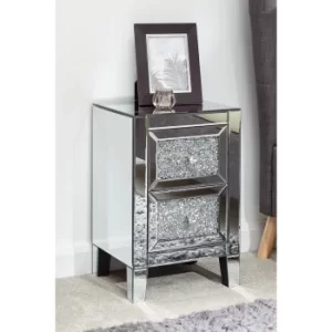 Image of Lucia 2 Drawer Jewelled Mirrored Chest