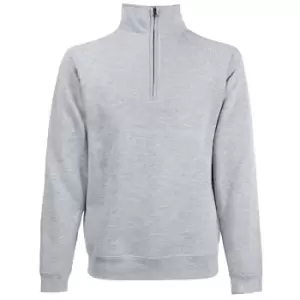 Image of Fruit Of The Loom Mens Zip Neck Sweatshirt Top (M) (Heather Grey)
