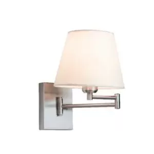 image of Larissa Lighting - Larissa GUrkovo Sconce Wall Lamp 1 Light Metal Shade Chrome Beige