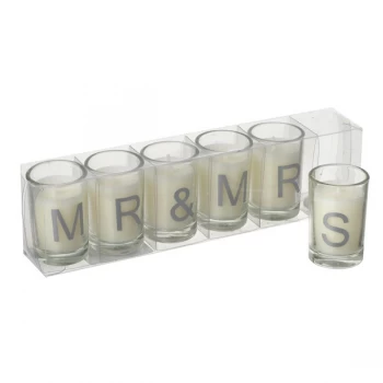 Image of Mr & Mrs Candle Silver Letters By Heaven Sends