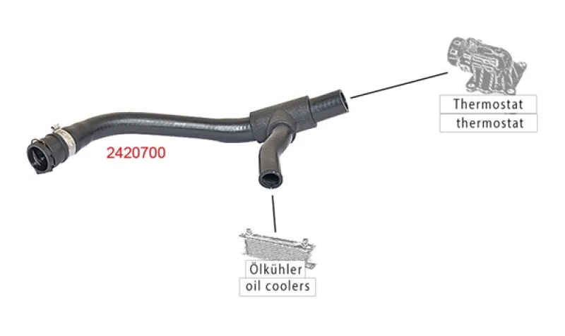 Image of Radiator hose METZGER 2420700