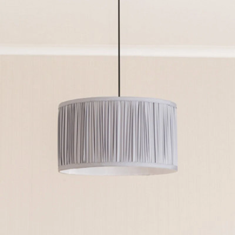 Image of ValueLights Jess Fabric Ruched Pleated Ceiling Floor Table Large Drum Lamp Shade Baby Blue