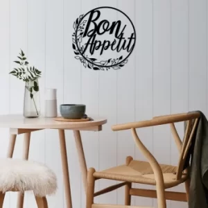 Image of Bon Appetit Black Decorative Metal Wall Accessory