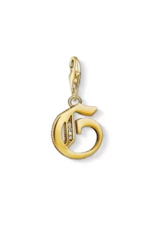 image of Ladies Thomas Sabo Gold Plated Sterling Silver Charm Club Letter G Charm 1613-414-39