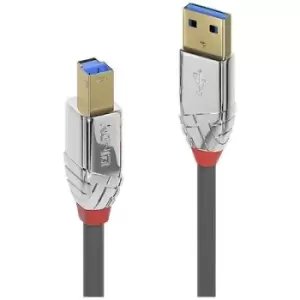 Image of LINDY USB cable USB 3.2 1st Gen (USB 3.0 / USB 3.1 1st Gen) USB-A plug, USB-B plug 0.50 m Grey 36660