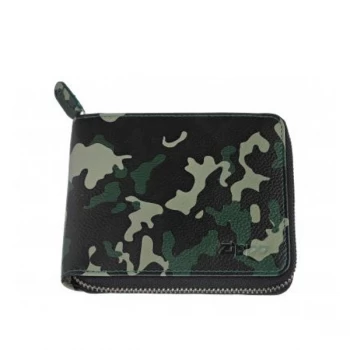 image of Zippo Green Camouflage Leather Zipper Wallet (12 x 10.5 x 2cm)