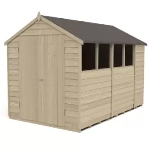 Image of Forest 10 x 6ft Overlap Pressure Treated Apex Shed - Double Door -incl. Installation