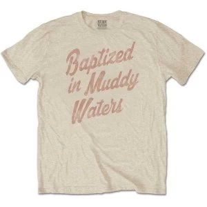 image of Muddy Waters - Baptized Mens Large T-Shirt - Sand