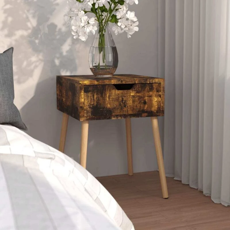 Image of VIDAXL Bedside Cabinet Smoked Oak 40x40x56cm Engineered Wood vidaXL 8720286344095