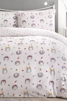 Image of 'Holly Hedgehog' Christmas Duvet Cover Set