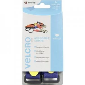 image of VELCRO VEL-EC60328 Hook-and-loop tape with strap Hook and loop pad (L x W) 460 mm x 25mm Blue 2 pcs