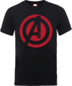 Image of Marvel Avengers Assemble Captain America Logo T-Shirt - Black