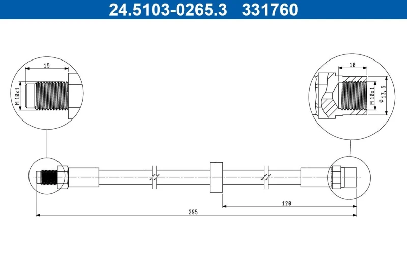 Image of Brake hose ATE 24.5103-0265.3