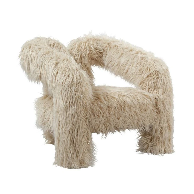 Image of Freyja Ivory Faux Fur Accent Chair
