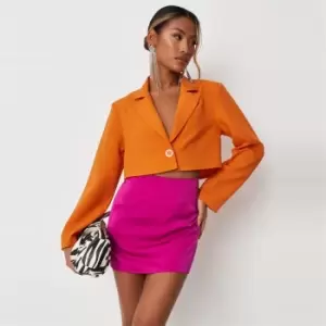 image of Missguided Petite Cropped Blazer - Orange