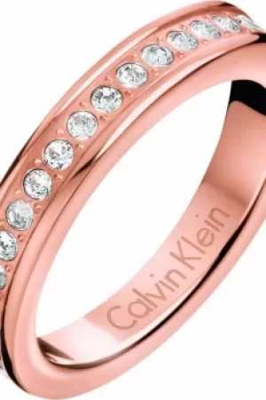 Image of Ladies Calvin Klein Rose Gold Plated Size L Hook Ring KJ06PR140106