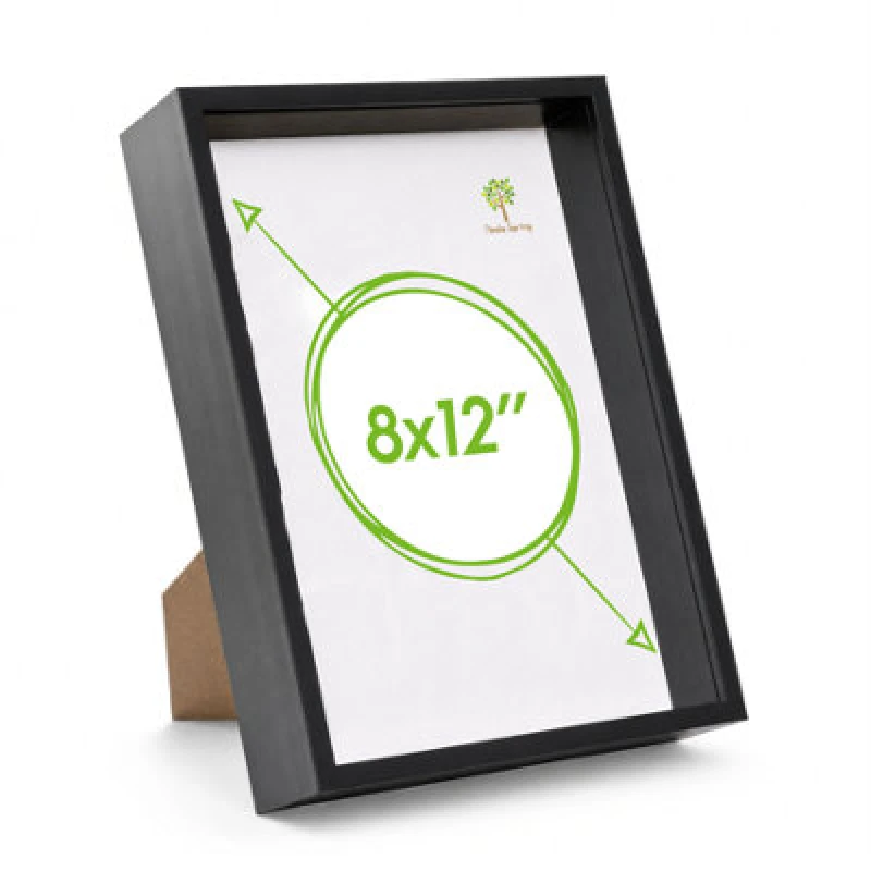 Image of Nicola Spring A4 (8 X 12") Deep Photo Frame - Black - 3D Deep Box Picture Frame Portrait Display Case (31 X 22Cm)
