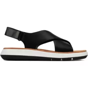 image of Clarks Jemsa Cross Flat Sandals - Black