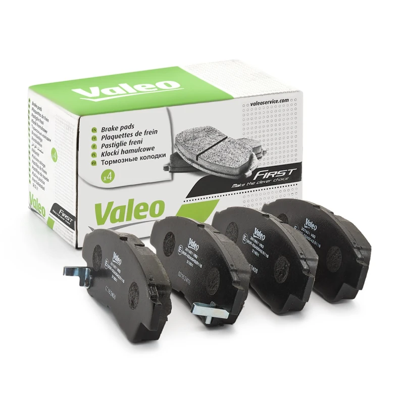 Image of VALEO 301551 Brake pad set Front Axle, with acoustic wear warning, FIRST, without anti-squeak plate Brake Pad Set,disc brake (402)