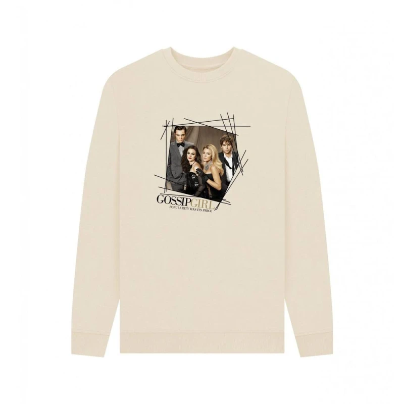 Image of Gossip Girl Mens Cast Sweatshirt in Ecru Size: Small Ecru Male S